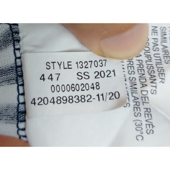 Under Armour Mens Large Blue Striped Playoff Polo Shirt Golf Athletic Loose Fit - Picture 8 of 8